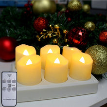 Load image into Gallery viewer, USB Rechargeable Candles LED Candles With Flickering Flame &amp; Timer Remote Control For Home Wedding Halloween Decorative Tealight