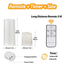 Load image into Gallery viewer, USB Rechargeable Candles LED Candles With Flickering Flame &amp; Timer Remote Control For Home Wedding Halloween Decorative Tealight