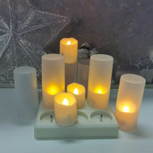Load image into Gallery viewer, USB Rechargeable Candles LED Candles With Flickering Flame &amp; Timer Remote Control For Home Wedding Halloween Decorative Tealight