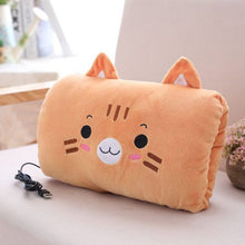 Load image into Gallery viewer, USB electric heating hand warmer cartoon hand warmer pad girl warm baby warm hand plush pillow warm hand pillow