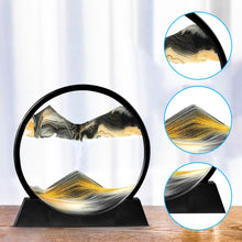 Load image into Gallery viewer, Moving Sand Art Picture Round Glass 3D Hourglass Deep Sea Sandscape In Motion Display Flowing Sand Frame 7/12inch For home Decor