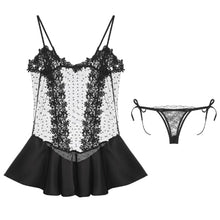 Load image into Gallery viewer, Ultra-short Night Dress Women Water Soluble Flower Eyelash Lace Embroidery Sling Nightgown Young Girl Sleepwear Sleeping Dress