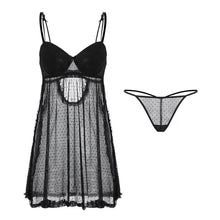 Load image into Gallery viewer, Underwear Sexy Mesh See-through Side Split Small Butterfly Halter Dress European Clothing Sexy Dress for Sex Lingerie Exotic