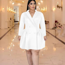 Load image into Gallery viewer, V Neck Long Sleeve Gown Dresses Plus Size High Waist Mini Office Lady Evening Dinner Party Spandex Dress for Women Autumn 2021