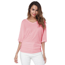 Load image into Gallery viewer, V Neck Women&#39;s Tunic Large Size Fashion Shirts Short Sleeve Basic Top Tee XXXL XXXXL XXXXXL Clothes