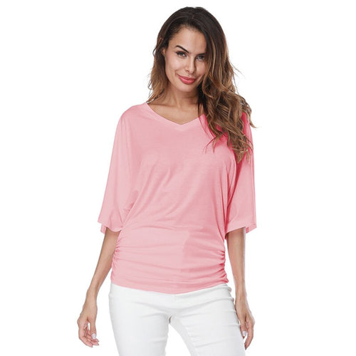 V Neck Women's Tunic Large Size Fashion Shirts Short Sleeve Basic Top Tee XXXL XXXXL XXXXXL Clothes