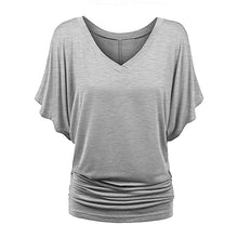 Load image into Gallery viewer, V Neck Women&#39;s Tunic Large Size Fashion Shirts Short Sleeve Basic Top Tee XXXL XXXXL XXXXXL Clothes