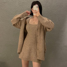 Load image into Gallery viewer, V-neck Single Breasted Loose Knit Cardigan Simple All Match Autumn 2022 New Elegant Sweater Coat Korean Style Elegant Pull Femme