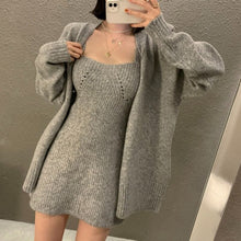 Load image into Gallery viewer, V-neck Single Breasted Loose Knit Cardigan Simple All Match Autumn 2022 New Elegant Sweater Coat Korean Style Elegant Pull Femme