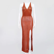 Load image into Gallery viewer, Vacation Knitted Beach Maxi Dress Women Summer 2021 Elegant Sexy Club Party Hollow Out Bodycon Dresses Backless Beachwear White