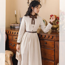 Load image into Gallery viewer, Vestidos de mujer Casual Dress Women Autumn Design Niche Contrast Color Stitching Lapel Simple Fashion French Retro Maxi Dress