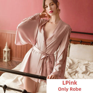 Victorian Dress Women Pamajas Sets Ruffle Sleeve Night Wear Camisole Lace Sleepwear Backless Bathrobe Lingerie Nightgown Summer