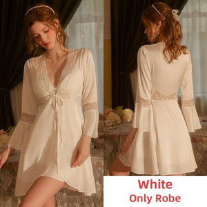 Victorian Dress Women Pamajas Sets Ruffle Sleeve Night Wear Camisole Lace Sleepwear Backless Bathrobe Lingerie Nightgown Summer