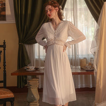 Load image into Gallery viewer, Victorian Long Robe Women Sexy Nightdress Lace Sleepwear Date Dress Bride Home Suit Nightgown See Through Home Wear Summer 2022