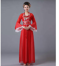 Load image into Gallery viewer, Vintage Chinese Woman Traditional Long Dress Hanfu Style Fairy Costume Festival Clothing Red Hanfu Women Ming Cosplay Outfits