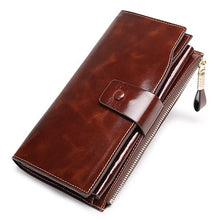 Load image into Gallery viewer, Vintage Luxury Women Wallets Genuine Leather Long Zipper Clutch Purse Large Capacity Card Holder Wallet