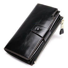 Load image into Gallery viewer, Vintage Luxury Women Wallets Genuine Leather Long Zipper Clutch Purse Large Capacity Card Holder Wallet