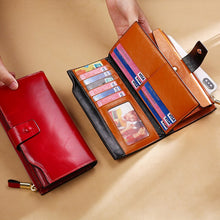 Load image into Gallery viewer, Vintage Luxury Women Wallets Genuine Leather Long Zipper Clutch Purse Large Capacity Card Holder Wallet