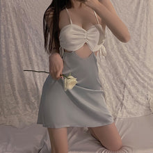 Load image into Gallery viewer, Vintage Nightgowns Satin Hollow Out Night Dress Sexy Lingerie Halter Sleep Tops Women Silk Sleepwear Dropshipping