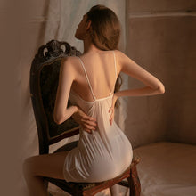 Load image into Gallery viewer, Vintage Nightgowns with Cotton Pad Sexy Nightdress Silk Lace Underwear Back Buckle Strap Night Dress Silk Sleepwear Sleep Tops