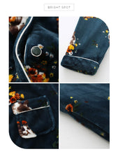 Load image into Gallery viewer, Warm Winter Pajamas Set Women Sleepwear Warm Flannel Long Sleeves Pajamas Dark Blue Homewear Thick Home Suit M L XL XXL XXXL