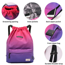 Load image into Gallery viewer, Waterproof Gym Bag Women Girls Sports Bag Travel Drawstring Bag Outdoor Bag Backpack for Training Swimming Fitness Bags Softback