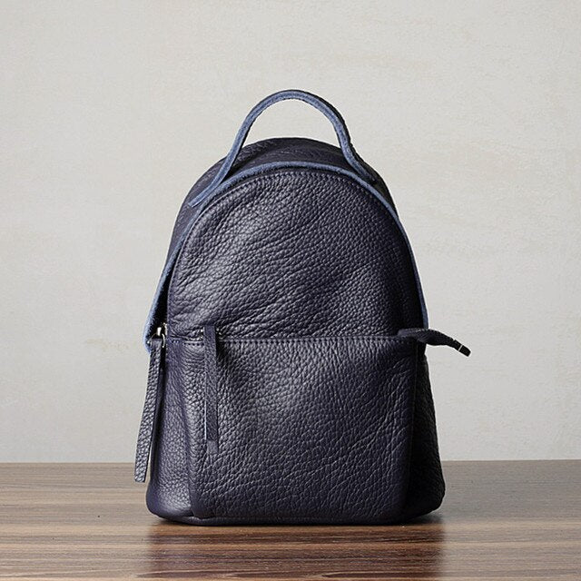 Weekends daily genuine leather ladies small backpack outdoor leisure fashion luxury soft real cowhide women cute mini bookbag