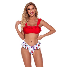 Load image into Gallery viewer, White Bikini Plus Size Swimsuit Skirt Closed Beachwear Bathing Suit U Neck Casual Top And Bottom Loading