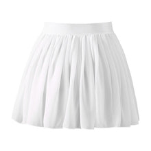 Load image into Gallery viewer, White Black Chiffon Summer Shorts Skirt Women Fashion See-through High Waist Tutu Pleated Mini Skirt Dancewear Beachwear Female