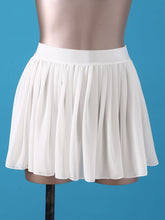 Load image into Gallery viewer, White Black Chiffon Summer Shorts Skirt Women Fashion See-through High Waist Tutu Pleated Mini Skirt Dancewear Beachwear Female