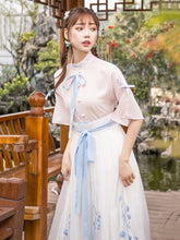 Load image into Gallery viewer, White China Han Element Clothing Blue Traditional Chinese Clothes Women Costume Hanfu Improved Pink Female Dynastie Tang Skirt