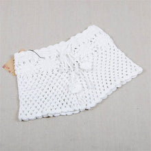 Load image into Gallery viewer, White Knitted Crochet Shorts Women Fashion 2022 Summer See-through Elastic Waist Shorts Beach Tight Shorts Bikini Bottom