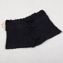 Load image into Gallery viewer, White Knitted Crochet Shorts Women Fashion 2022 Summer See-through Elastic Waist Shorts Beach Tight Shorts Bikini Bottom