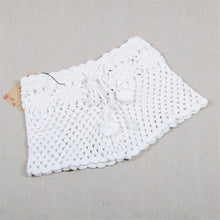 Load image into Gallery viewer, White Knitted Crochet Shorts Women Fashion 2022 Summer See-through Elastic Waist Shorts Beach Tight Shorts Bikini Bottom