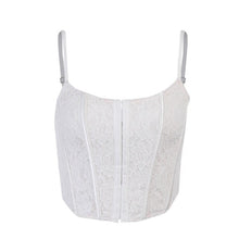 Load image into Gallery viewer, White Lace Crop Tops for Women Fashion E Girl Clothes Sexy Corsets To Wear Out Club Cami Tank Top 2022 Spring New Fairycore