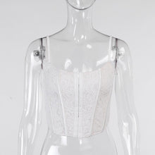 Load image into Gallery viewer, White Lace Crop Tops for Women Fashion E Girl Clothes Sexy Corsets To Wear Out Club Cami Tank Top 2022 Spring New Fairycore