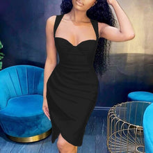 Load image into Gallery viewer, White Pleated Summer Sexy Dress For Women Sleeveless Midi Party Dresses Vestidos Backless Night Elegant Sexy Dress 2021 New