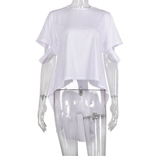 Load image into Gallery viewer, White Shirt Women Summer Autumn 2021 New Arrival Fashion Short Sleeve Casual Blouses Ladies Asymmetrical Top Autumn Blusas