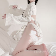 Load image into Gallery viewer, White Turtleneck Sweater Open Chest Bandage Sexy Underwear Uniform Temptation Kawaii Lingerie Virgin Killer Knitted Pullovers