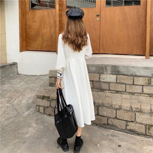 Load image into Gallery viewer, White Winter Long-sleeved Dress Gentle Wind Temperament Mid-length Skirt Female Autumn and Winter 2021