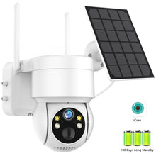 Load image into Gallery viewer, WiFi PTZ Camera Outdoor Wireless Solar IP Camera 4MP HD Built-in Battery Video Surveillance Camera Long Time Standby iCsee APP