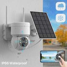 Load image into Gallery viewer, WiFi PTZ Camera Outdoor Wireless Solar IP Camera 4MP HD Built-in Battery Video Surveillance Camera Long Time Standby iCsee APP