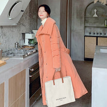 Load image into Gallery viewer, Winter Coat Women Belt Lapel Long Women Jacket Casual Solid Cotton-Padded Clothes Elegant Female Slim Warm Parka Outwear Jacket