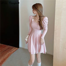 Load image into Gallery viewer, Winter Kawaii Knitted Dress Women Solid Y2K Sexy Bodycon Party Mini Dress Female  Korean Fashion Chic Cute Sweater Dress 2021