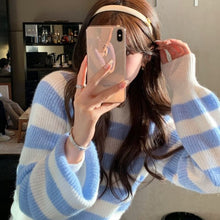 Load image into Gallery viewer, Winter Knitted Pullover Sweater Women Patchwork Casual Striped Sweater Tops Female Korean Fashion Designer Knitwear Sweater 2021