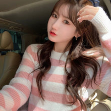 Load image into Gallery viewer, Winter Knitted Pullover Sweater Women Patchwork Casual Striped Sweater Tops Female Korean Fashion Designer Knitwear Sweater 2021