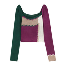 Load image into Gallery viewer, Winter Knitted Y2k Pullover Sweater Women Patchwork Korean Fashion Sweater Tops Female Chic Loose Knitwear Sweater 2021 Autumn