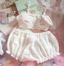 Load image into Gallery viewer, Winter Lolita Sweet Kawaii Lingerie Cute Plush Bra and Panty Set Underwear Plus Size Women Wire Free Bra Panties Set Sleep Wear