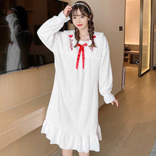 Load image into Gallery viewer, Winter Long Sleeve Thick Warm Flannel Nightgowns for Women Coral Velvet Loose Long Dress Sleepwear Night Dress Nightdress Nighty