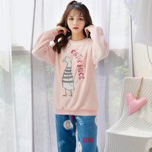 Load image into Gallery viewer, Winter Long Sleeve Thick Warm Flannel Pajama Sets Women Korean Print Coral Velvet Sleepwear Pyjama Pijama Mujer Homewear Clothes